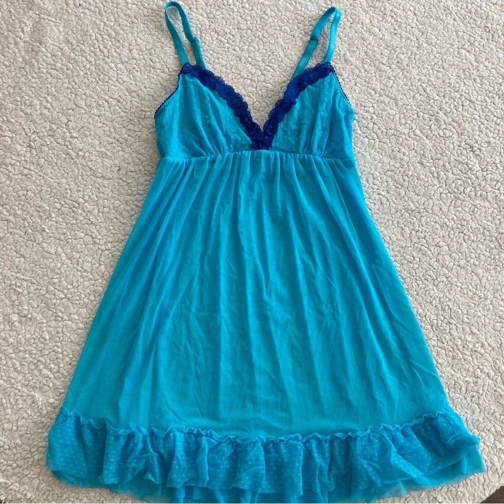 Blue Babydoll Lingerie Dress